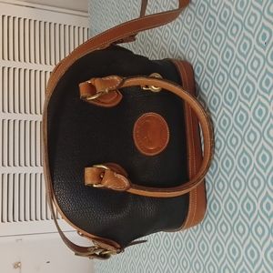 Dooney and Bourke Norfolk Leather Dome Satchel crossbody bag black